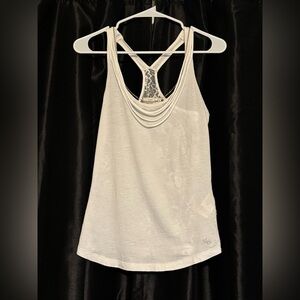 Abercrombie & Fitch White Lace-Back Tank